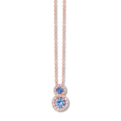 Le Vian Blueberry Sapphire Necklace 1/6 ct tw Diamonds 14K Gold