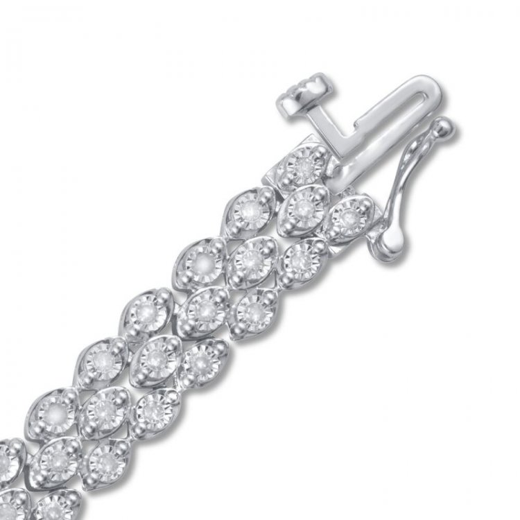 Diamond Bracelet 1 ct tw Sterling Silver 7