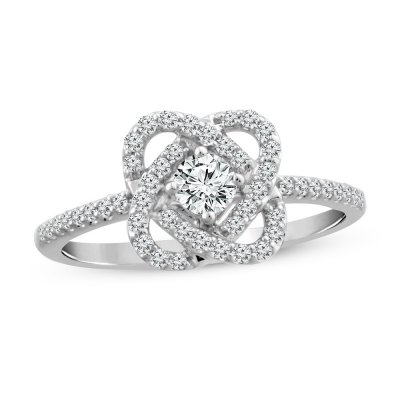 Center of Me Diamond Ring 1/2 ct tw 10K White Gold