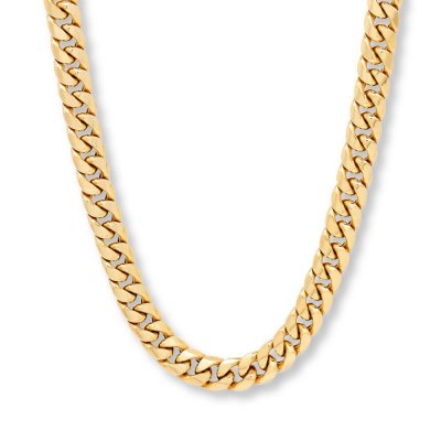 Men's Miami Cuban Chain Necklace 10K Yellow Gold 22" Length