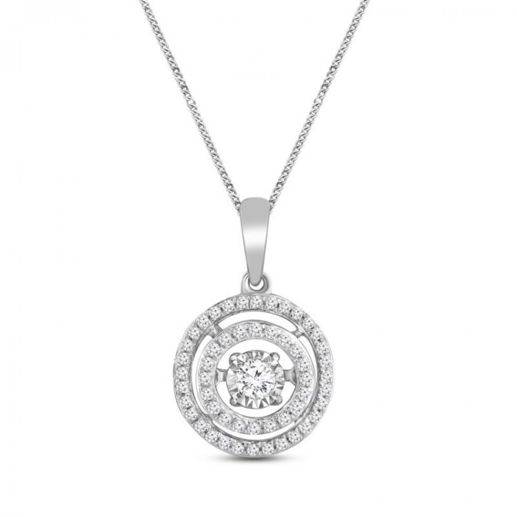 Unstoppable Love Necklace 1/3 ct tw 10K White Gold 19