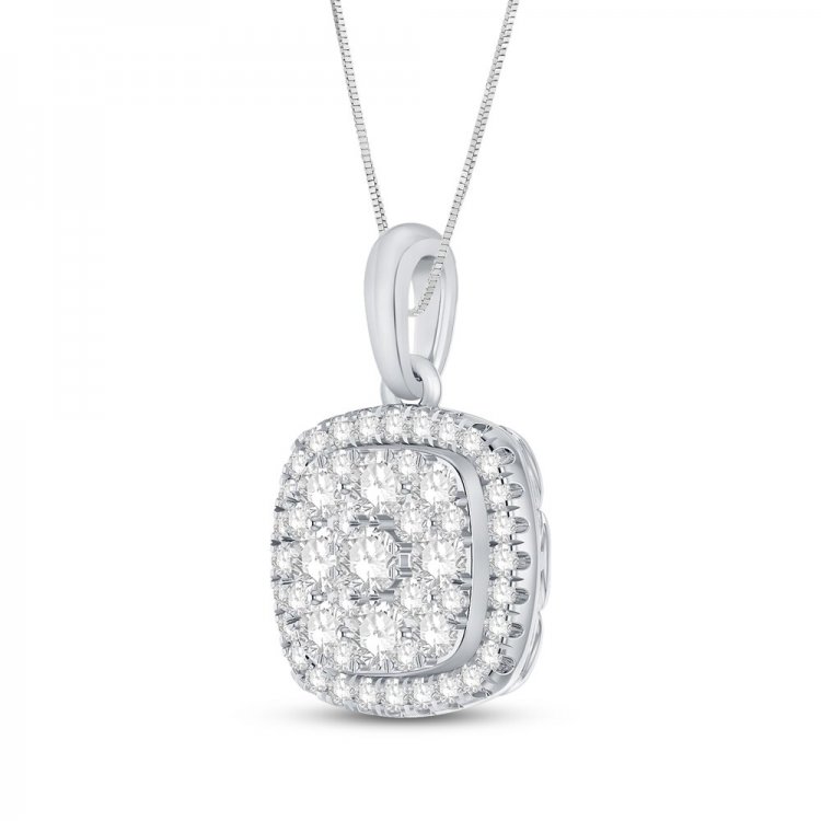 Diamond Necklace 1 ct tw 10K White Gold 18