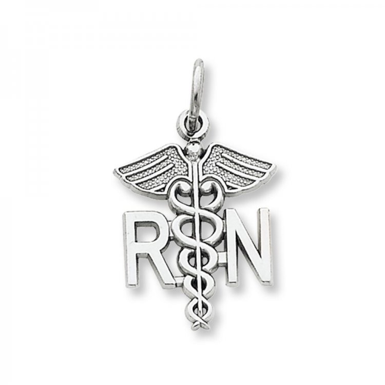 Nurse Charm  14K White Gold