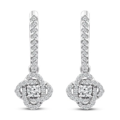 Center of Me Diamond Drop Earrings 1/3 ct tw 10K White Gold