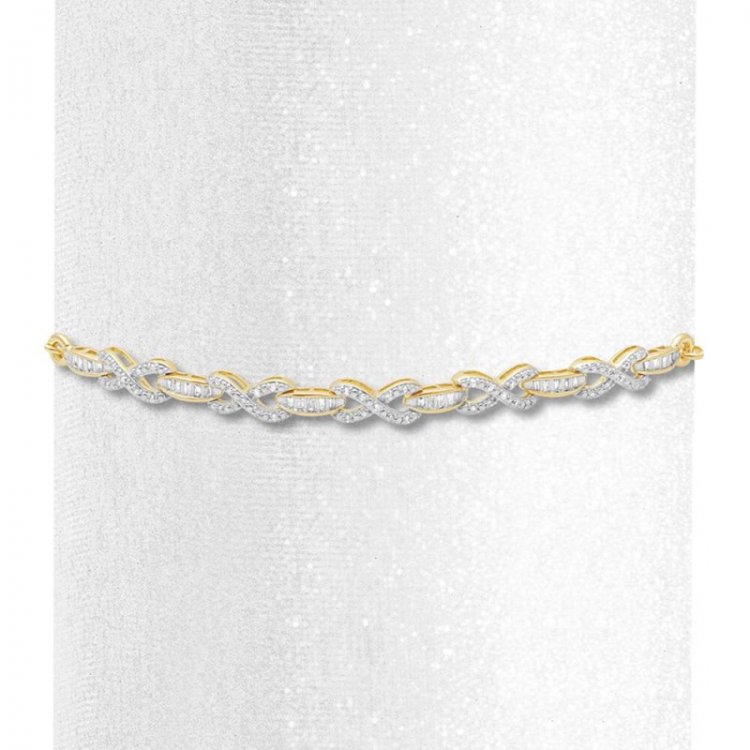 Diamond Infinity Bolo Bracelet 1/4 ct tw 10K Yellow Gold