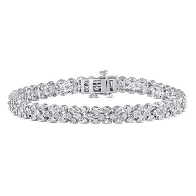 Diamond Bracelet 1 ct tw Sterling Silver 7