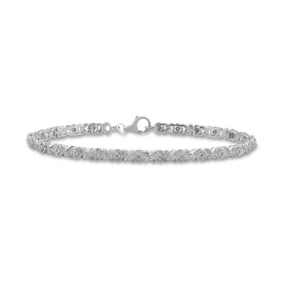 Diamond Bracelet 1/10 ct tw Round-cut Sterling Silver 7.5