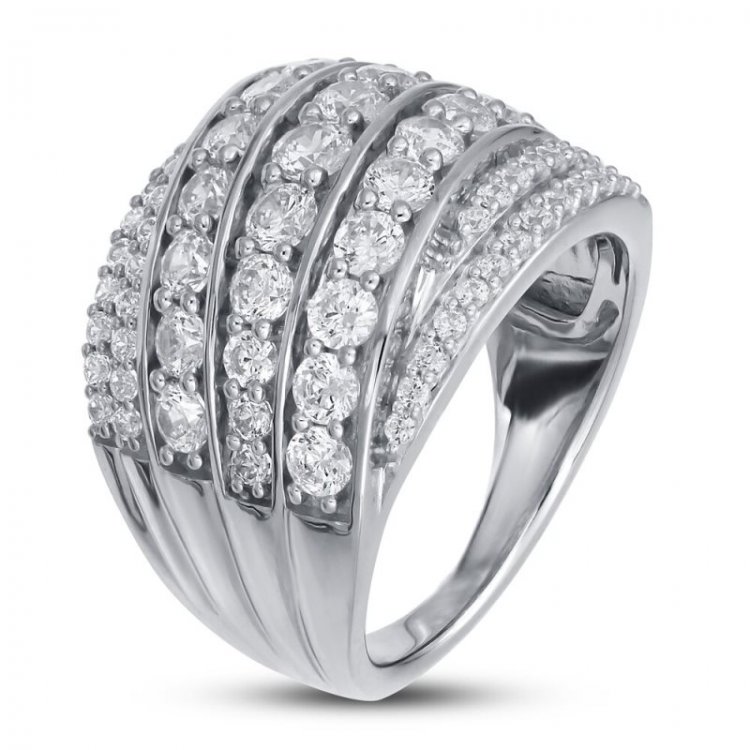 Diamond Anniversary Band 2 ct tw Round-cut 10K White Gold