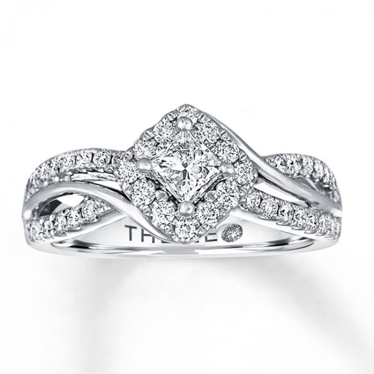 Leo Diamond Engagement Ring 3/4 ct tw 14K White Gold