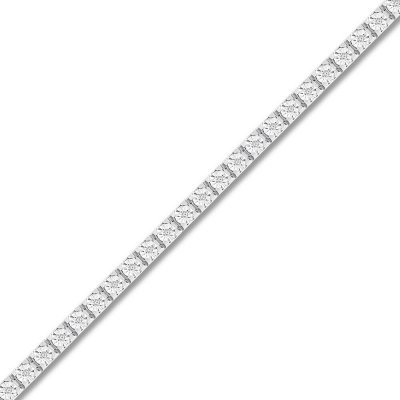 Diamond Bracelet 1/6 ct tw Round-cut Sterling Silver 7.5