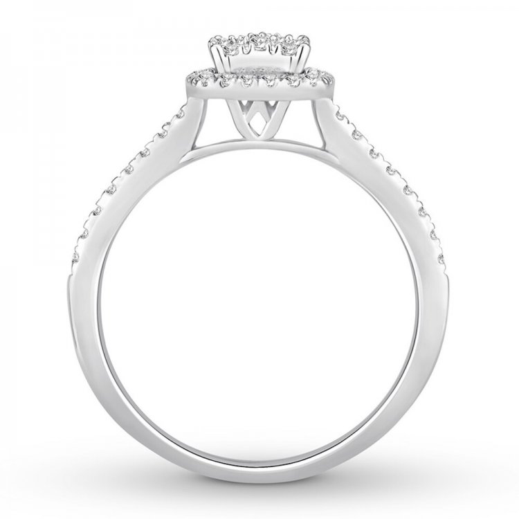 Diamond Engagement Ring 1/2 ct tw Round-cut 10K White Gold