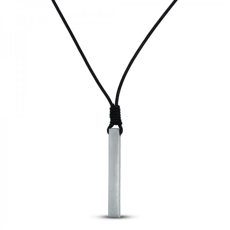 Mens Cord Necklace Stainless Steel 23