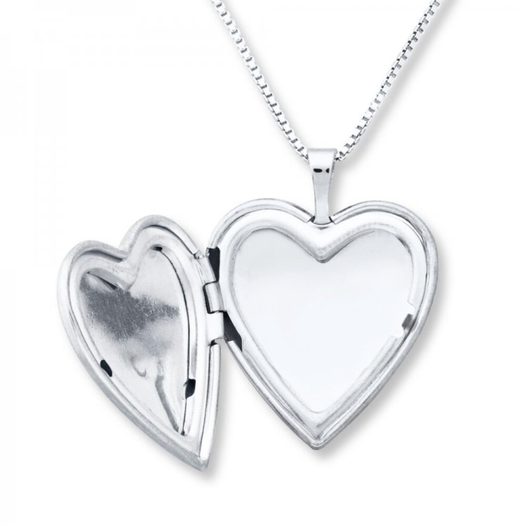 Paw Print Locket Heart Necklace Sterling Silver