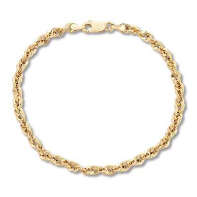 Rope Chain Bracelet 10K Yellow Gold 7.5