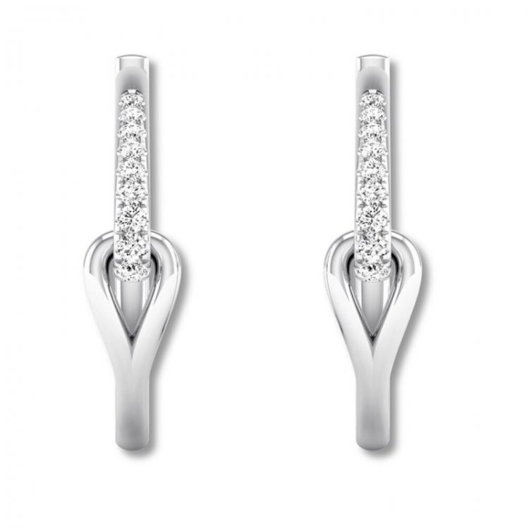 Love + Be Loved Diamond Hoop Earrings 1/4 ct tw Sterling Silver