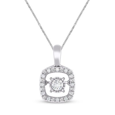 Unstoppable Love Necklace 1/10 ct tw Sterling Silver 19