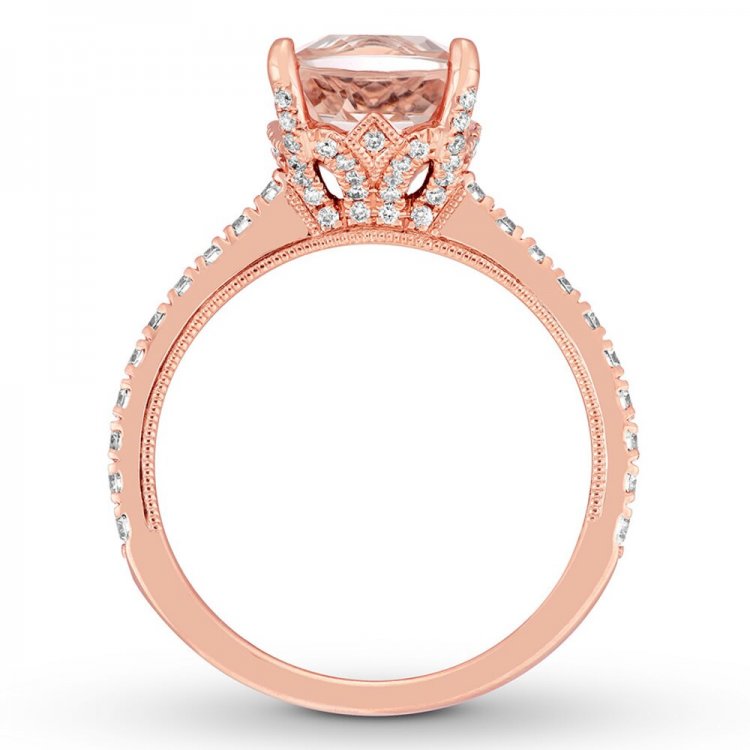 Neil Lane Studio Morganite Ring 1/2 cttw Diamonds 14K Rose Gold