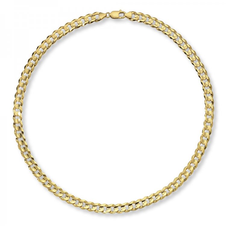 Curb Link Chain 10K Yellow Gold 22 Length