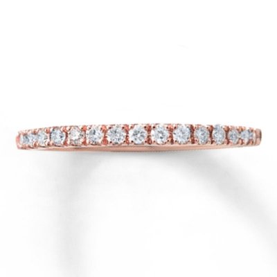 Diamond Wedding Band  1/4 ct tw Round-cut 10K Rose Gold