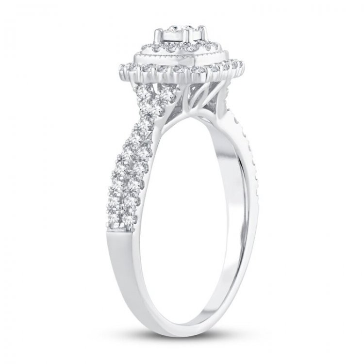 Diamond Engagement Ring 1/2 ct tw Round-cut 10K White Gold