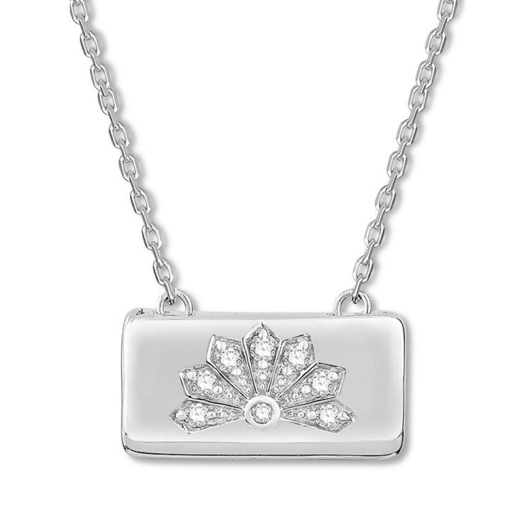 Emmy London Diamond Clutch Necklace 1/10 ct tw Sterling Silver