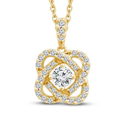 Center of Me Diamond Necklace 1/2 ct tw 10K Yellow Gold 18