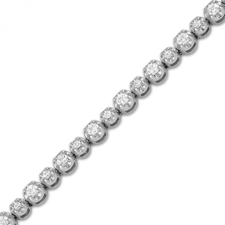 Forever Connected Diamond Bracelet 1 ct tw Round-Cut 10K White Gold 7.25