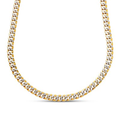 Curb Link Necklace 10K Two-Tone Gold 22 Length