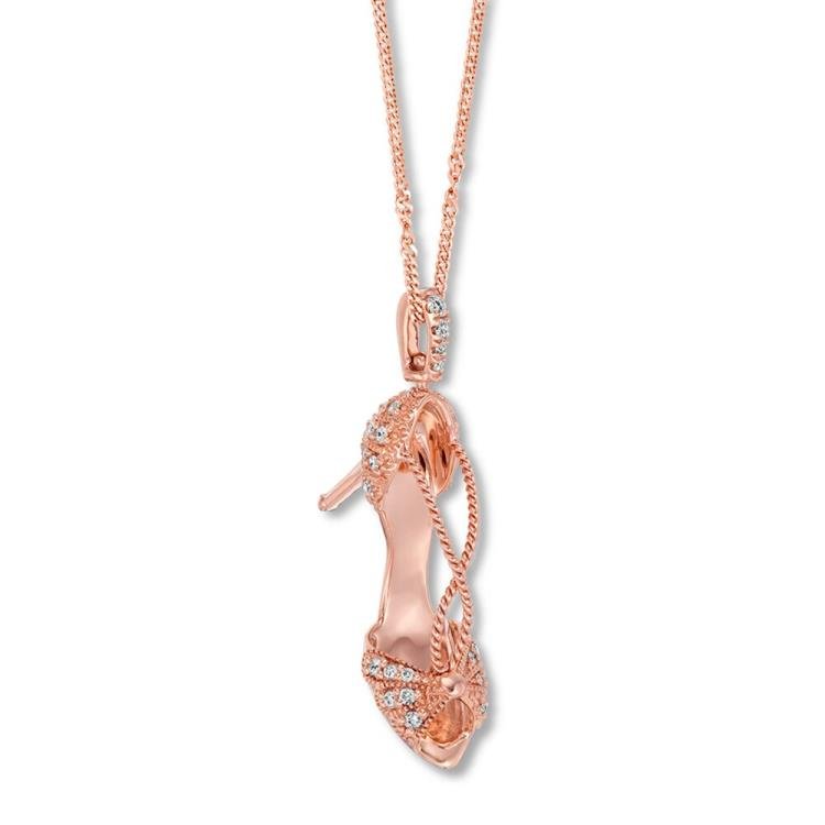 Emmy London Diamond Shoe Necklace 1/5 ct tw 10K Rose Gold