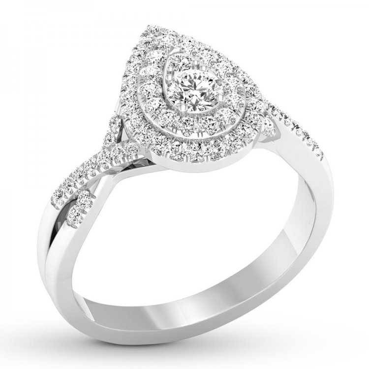 Diamond Engagement Ring 3/8 ct tw Round-cut 10K White Gold