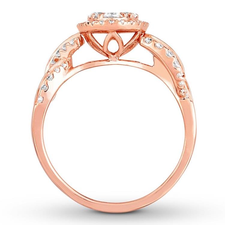 Diamond Engagement Ring 1-1/4 ct tw Round-cut 14K Rose Gold