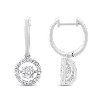 Unstoppable Love Diamond Halo Earrings 1/2 ct tw Round-Cut 10K White Gold