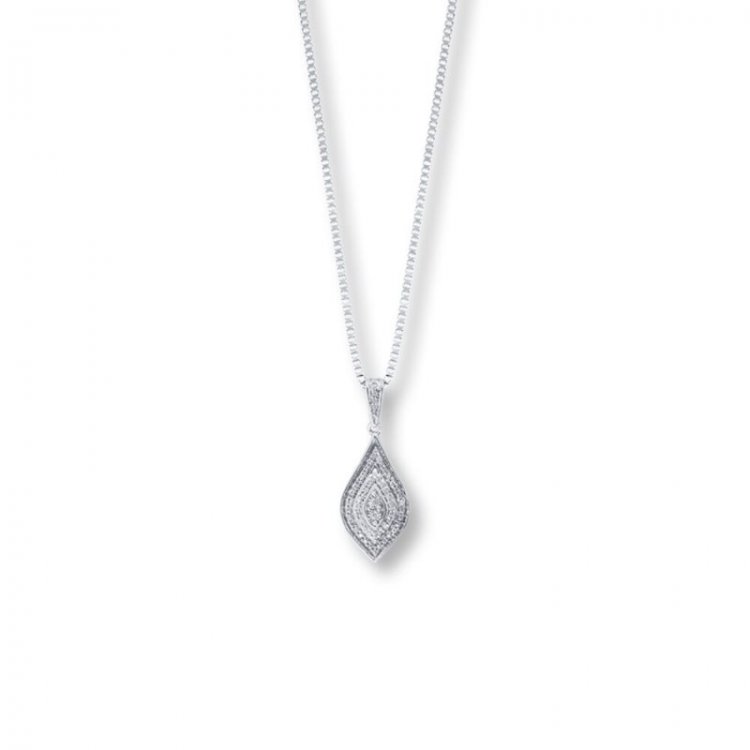 Diamond Necklace 1/8 ct tw Round-cut Sterling Silver