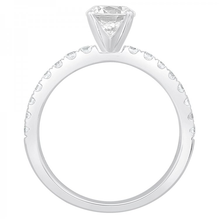 Diamond Ring Setting 3/8 ct tw Round-cut 14K White Gold