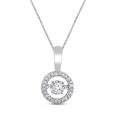 Unstoppable Love Necklace 1/10 ct tw Sterling Silver 19