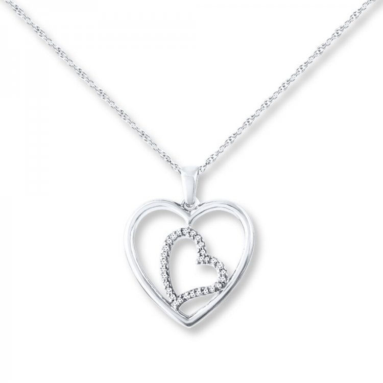 Diamond Heart Necklace 1/20 carat tw Sterling Silver