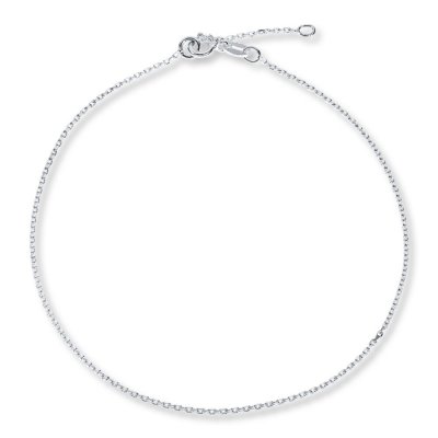 Cable Link Chain Anklet Sterling Silver 10 Length