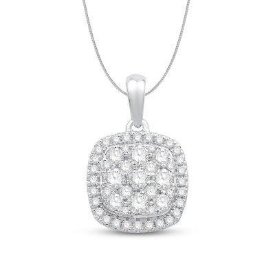 Diamond Necklace 1 ct tw 10K White Gold 18