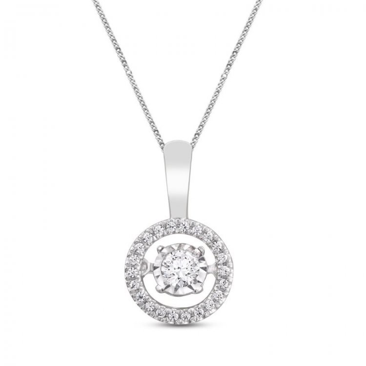 Unstoppable Love Necklace 1/4 ct tw 10K White Gold 19