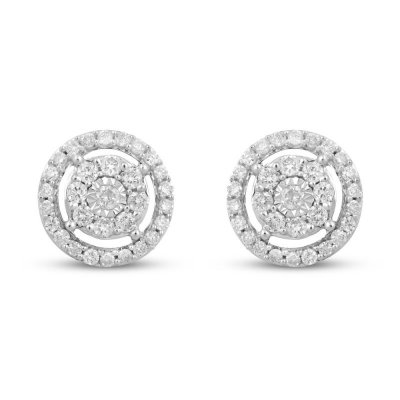 Diamond Stud Earrings 1/2 ct tw 10K White Gold