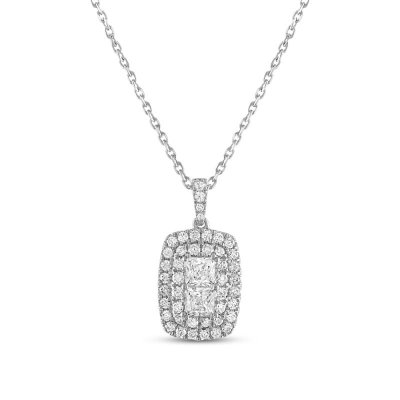 Forever Connected Diamond Necklace 1/2 ct tw Round/Princess 10K White Gold 18