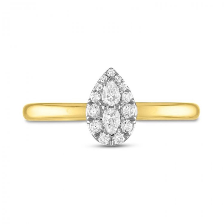 Forever Connected Diamond Ring 1/5 ct tw Pear/Round-Cut 10K Two-Tone Gold