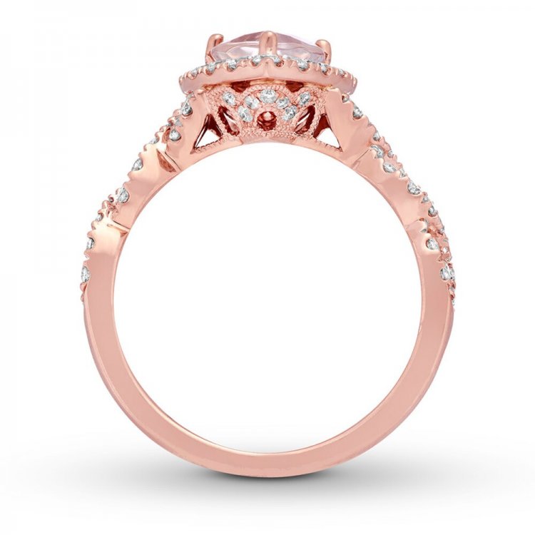 Neil Lane Morganite Engagement Ring 3/4 ct tw Diamonds 14K Gold