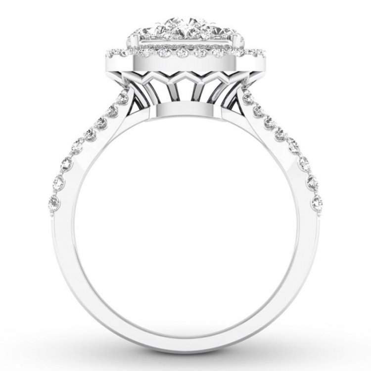 Diamond Engagement Ring 3/4 ct tw Round-cut 14K White Gold