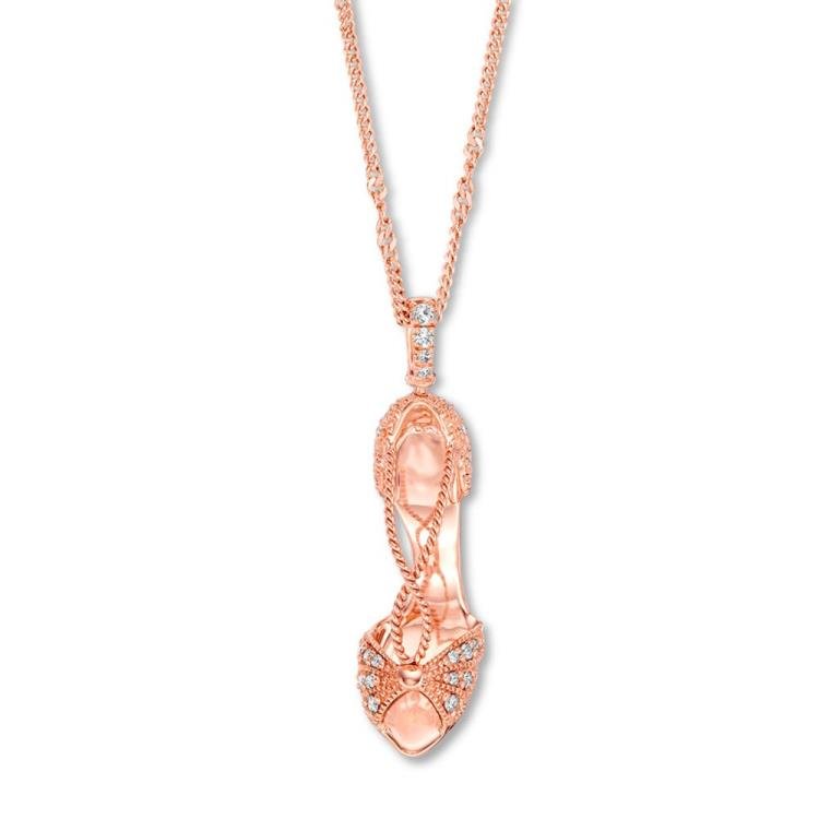 Emmy London Diamond Shoe Necklace 1/5 ct tw 10K Rose Gold