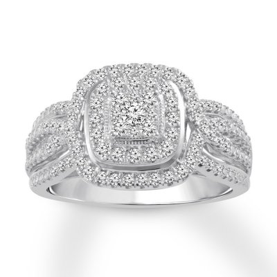 Diamond Engagement Ring 1/2 ct tw Round-cut 10K White Gold