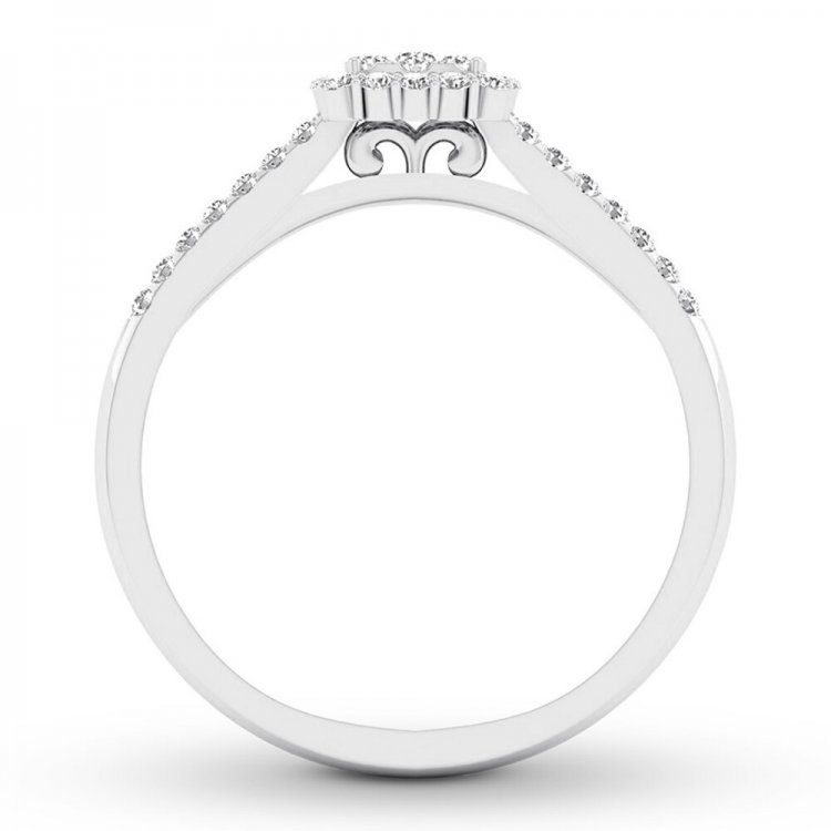 Diamond Engagement Ring 1/4 ct tw Round-cut 10K White Gold