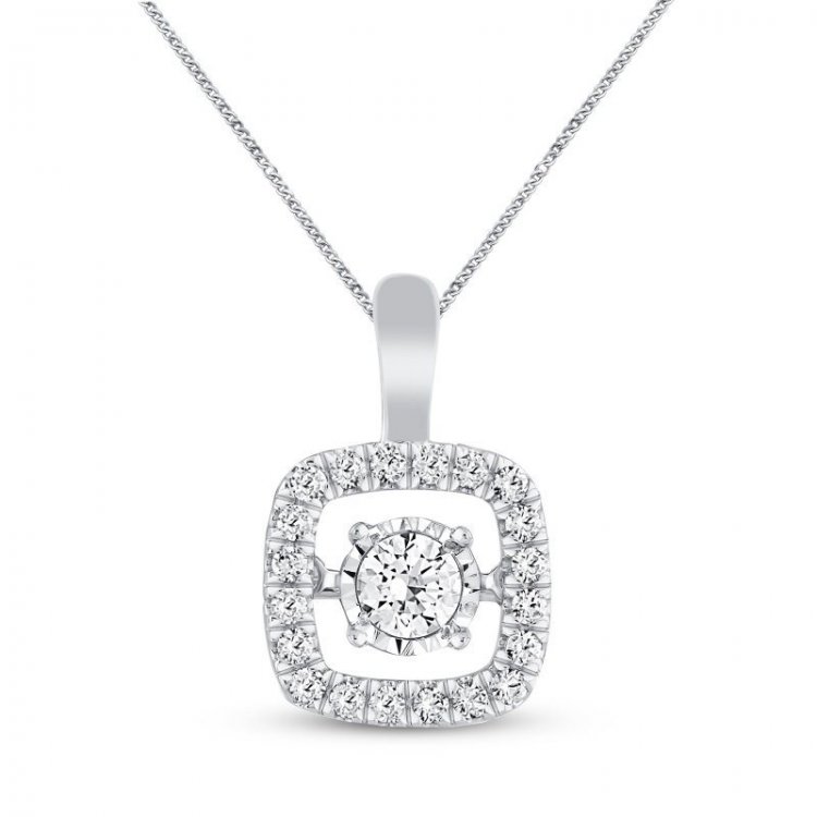 Unstoppable Love Necklace 1/2 ct tw 10K White Gold 19