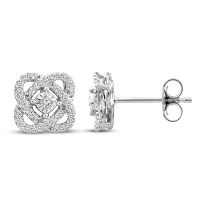 Center of Me Diamond Stud Earrings 1/5 ct tw 10K White Gold