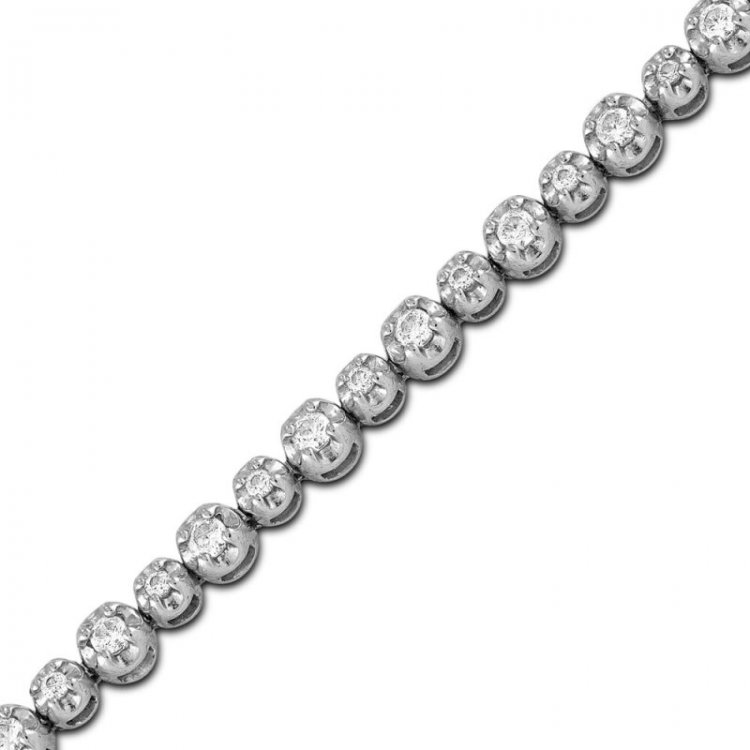 Forever Connected Diamond Bracelet 1 ct tw Round-Cut 10K White Gold 7.25